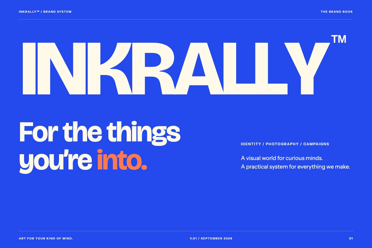 Cover of the INKRALLY brand guide